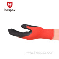 Hespax Sandy Nitrile Double Dipped Construction Safe Gloves